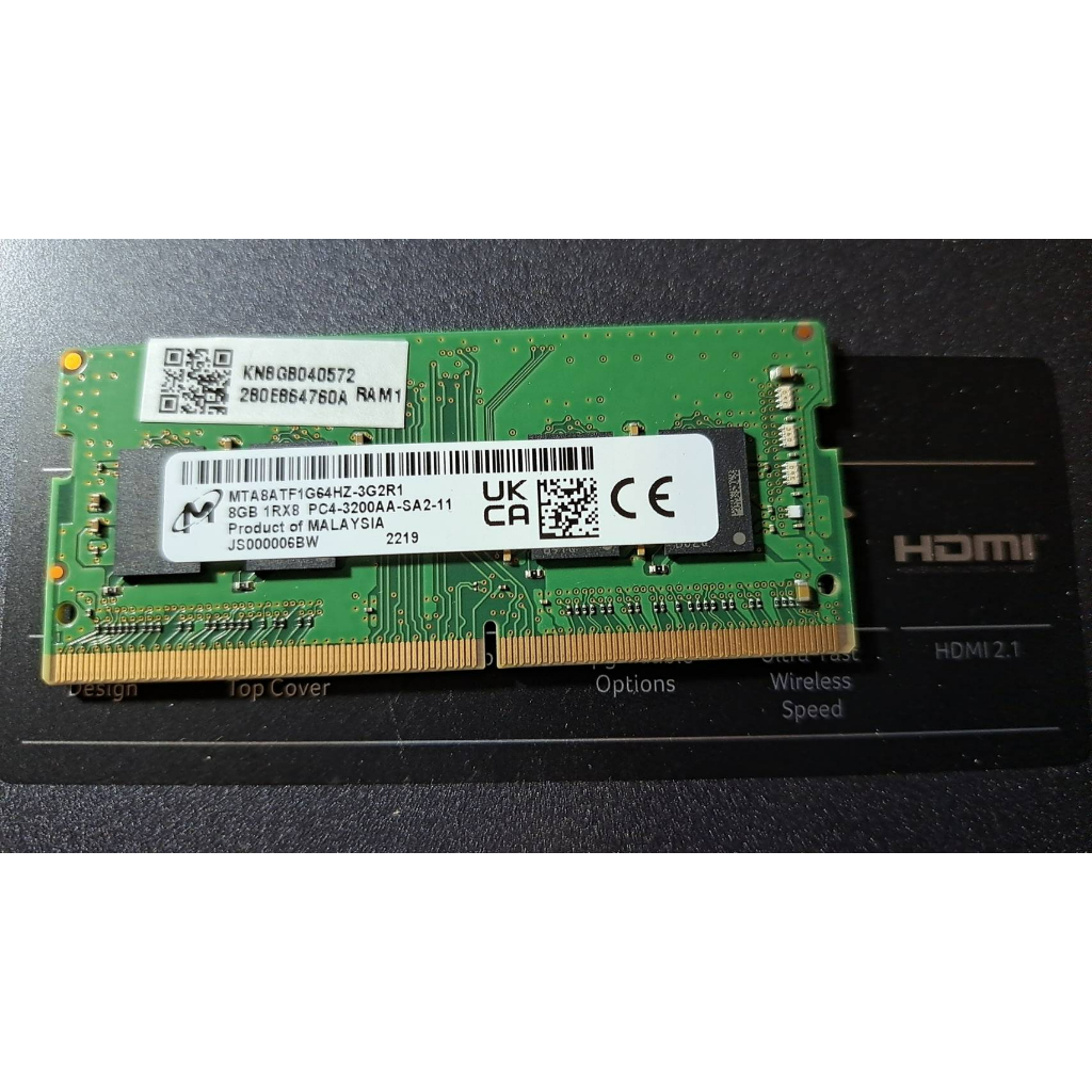 【Micron 美光】Crucial DDR4 3200 8GB 筆記型記憶體 MTA8ATF1G64HZ-3G2R1