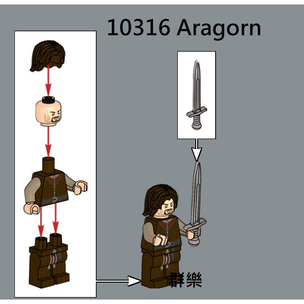 【群樂】LEGO 10316 人偶 Aragorn