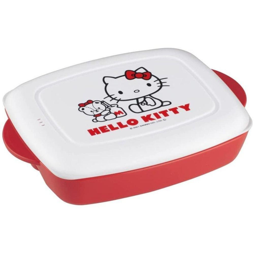 Hello Kitty 三格 塑膠 便當盒//餐盒 可微波 640ML