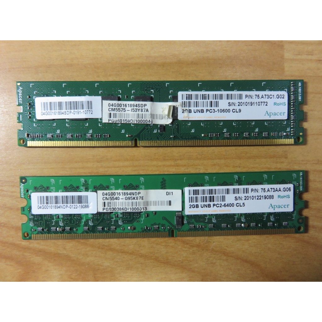 D.桌上型電腦記憶體- Apacer宇瞻 DDR3-1600雙通道 2G*2 共4GB 不分售 直購價50