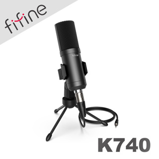 【FIFINE K740 心型指向電容式麥克風】心型指向/XLR to 3.5mm傳輸線/YouTuber/錄音/直播