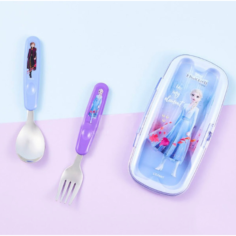 LILFANT 冰雪奇緣2湯匙+叉子+餐具盒組（現貨）