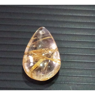 [Disk水晶][招財納福]正白底黃金鈦晶水滴墜JX-29(23.5x15x8mm 重 4g)