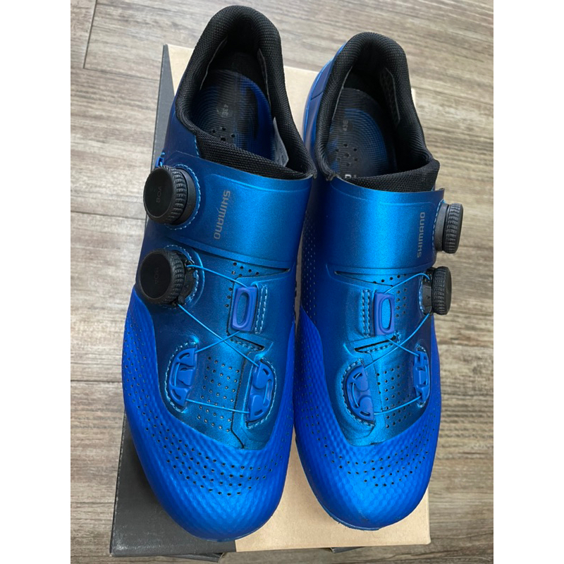 🚲廷捷單車🚲 Shimano RC902 公路車鞋/卡鞋/尺寸43/藍/寬版/棒棒糖鈦鈾踏板