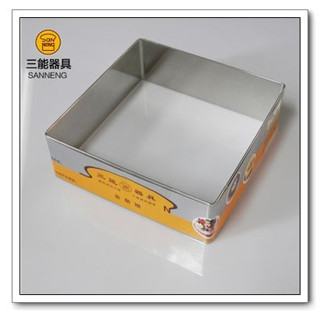 【頑皮猴樂園】三能模具 6吋四方形慕斯圈 慕絲蛋糕模具SN3303