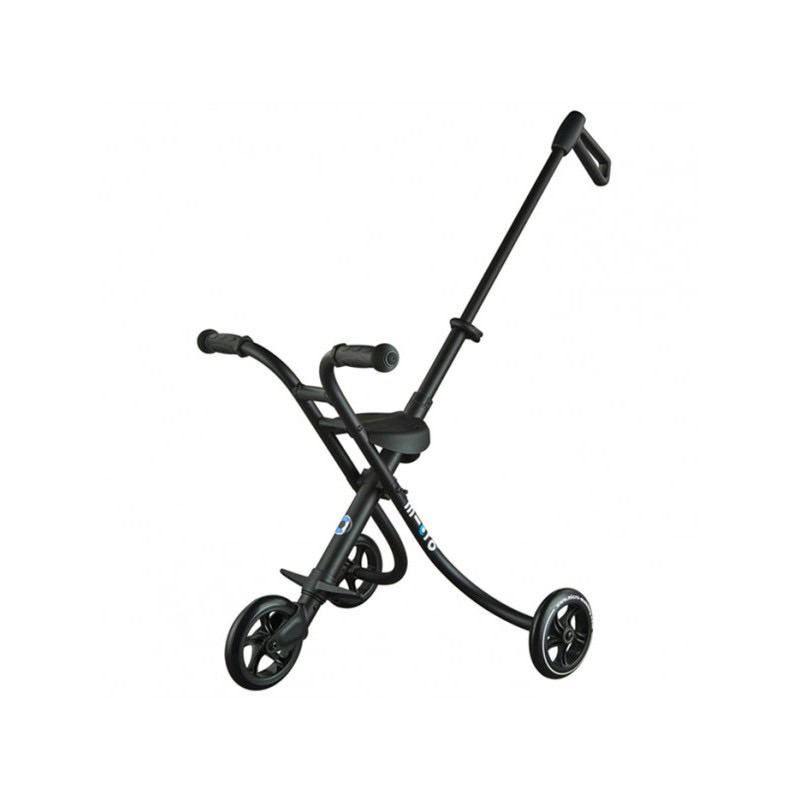 【Micro 滑板車】Trike 三輪車-安全腰帶版 黑色（旅行必備.外出溜小孩必備)