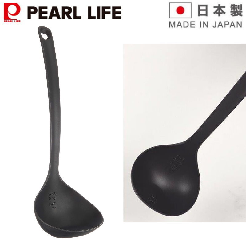 pearl 日本製 可站立耐熱可計量大湯匙/湯杓/立式尼龍湯杓-不沾鍋適用-耐熱220度-洗碗機可用-正版