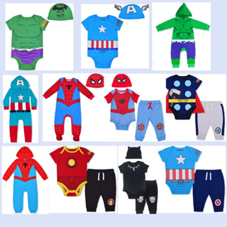 預購❤️正貨❤️美國迪士尼 Marvel 鋼鐵人 寫真服 蜘蛛人 裝扮服 美國隊長 浩克 包屁衣 嬰兒 連身衣萬聖節服裝