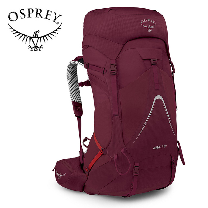 【Osprey 美國】Aura AG LT 50 網架輕量登山背包 50L 女款 解毒紫｜健行背包 自助旅行背包