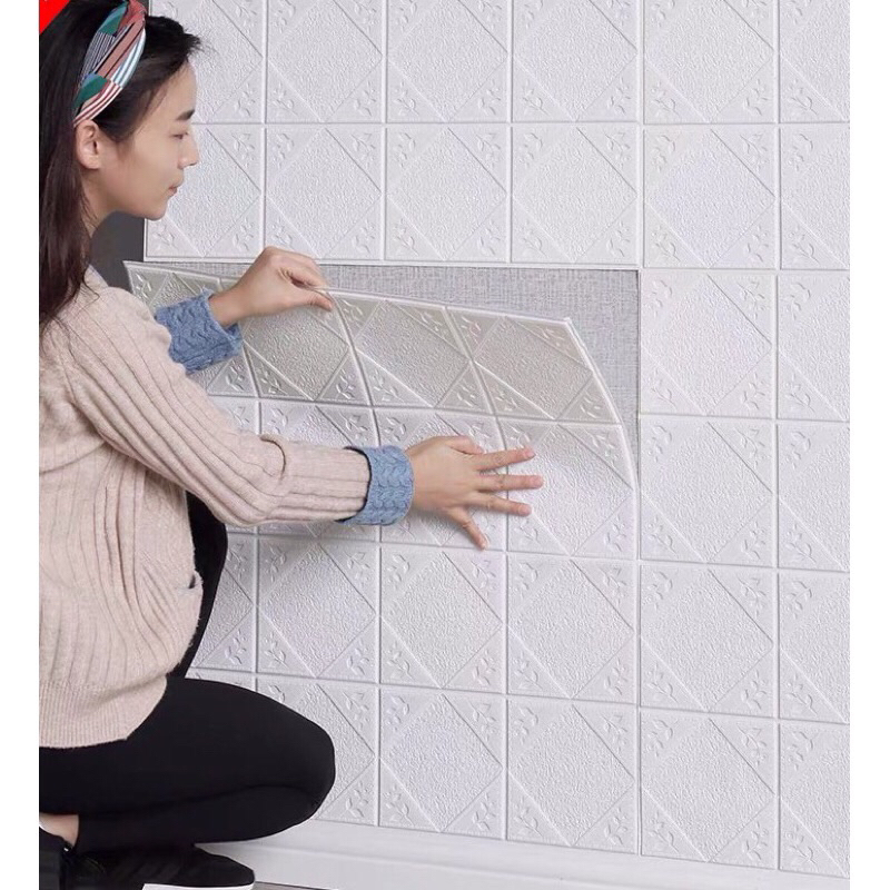 台灣熱賣方格花款5mm超強隔音天花板貼3D立體泡沫隔音牆貼自粘壁紙天花板貼電視背景牆面裝飾泡沫磚牆紙軟包