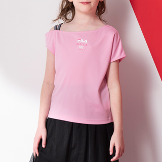 【FILA】KIDS 女童款 吸濕排汗短袖上衣-粉色 5TEW-4458-PK