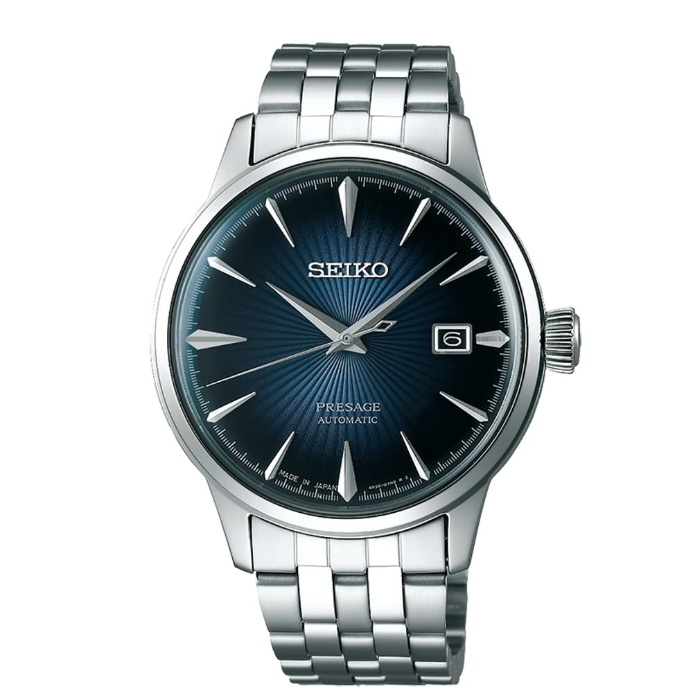 SEIKO 精工錶 Presage 雞尾酒系列 中央動力儲存顯示機械腕錶 4R35-01T0A(SRPB41J1)