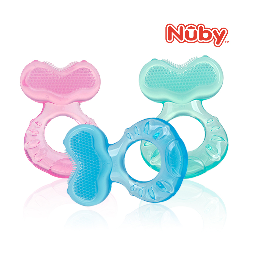 【Nuby】小魚軟質固齒器｜全矽膠 舒緩 長牙不適 附盒