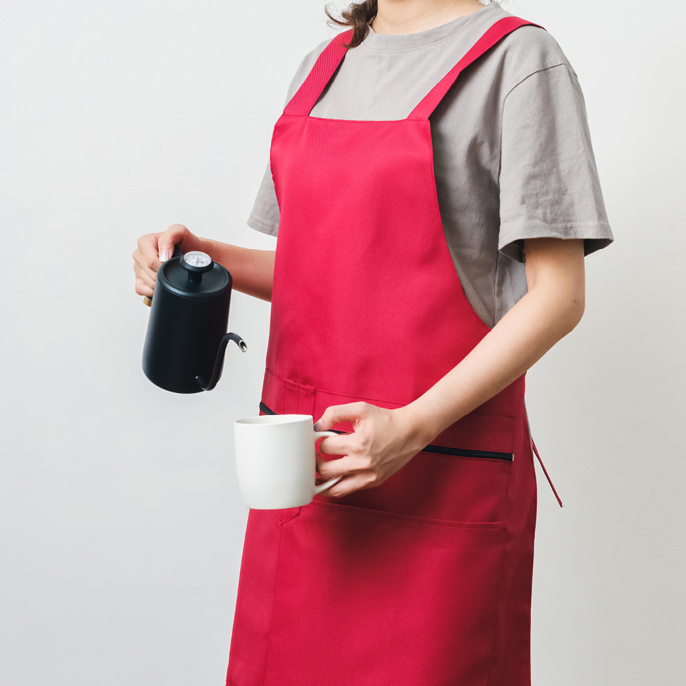 UdiLife 生活大師 全能型工作圍裙 附4口袋+2拉鍊+2口袋 雙層防污 適合一般營業、工業用 黑/藍/紅 三色可選