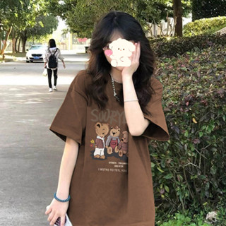 上身效果很棒！ 純棉 短袖上衣 韓系衣服 寬鬆上衣 oversize 棉質上衣 美式復古 短袖t恤女 衣服女短袖 印花