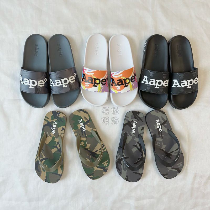 Aape專櫃新款 夏季休閒拖鞋 防水拖鞋 夾腳拖鞋
