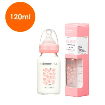 【光采四射】mammyshop 媽咪小站 母感體驗2.0玻璃奶瓶 標準口徑 120ml (櫻花粉)