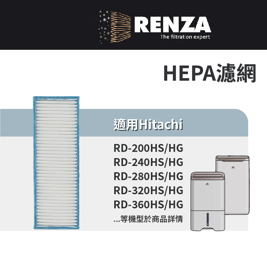 適用Hitachi日立 RD-200HS/HG 12BR/FQ/BQ 16FR/FQ 20FR 450HG 除濕機濾網