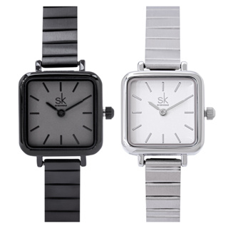 SHENGKE關於寓言時尚簡約方形節狀金屬鍊帶手錶【WSK0178】璀璨之星