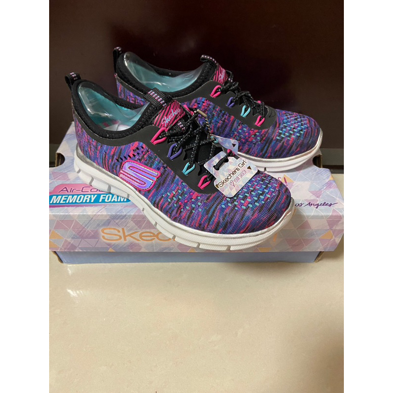 SKECHERS 女童系列 休閒鞋 童鞋 Glider(81287LBKMT)  18cm 全新