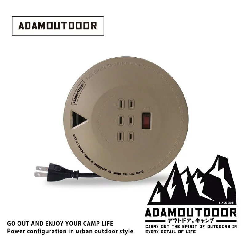 ADAMOUTDOOR 迷你輪座式延長線 沙漠/黑色/軍綠 延長線 露營 登山 野營 戶外延長線 軍用風格 台灣品牌