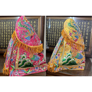 【靜福緣】精緻繡工『平繡蔥鳳袍＋奉帽』黃色 桃紅色王母娘娘 瑤池金母 九天玄女 神明衣神衣佛衣