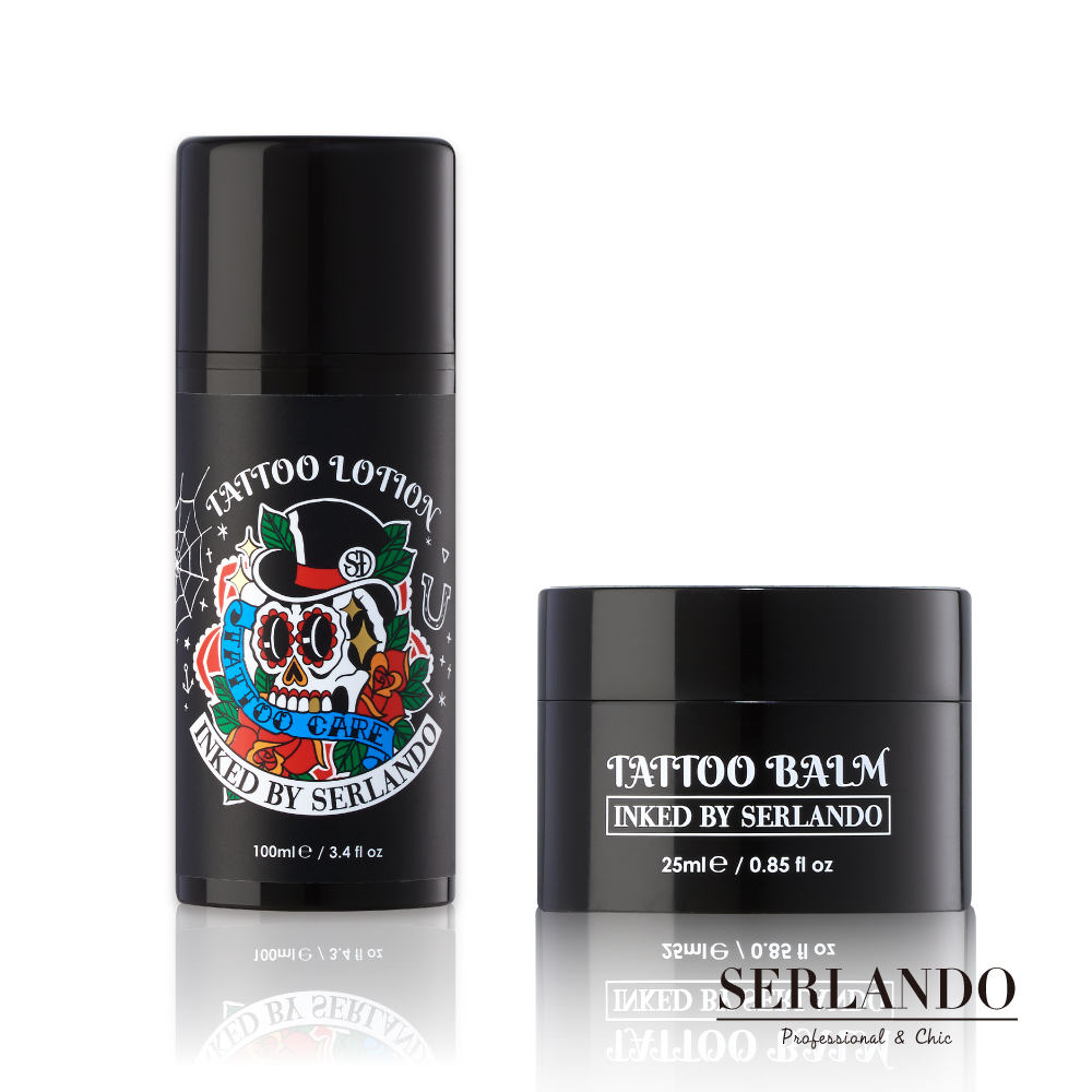 詩蘭朵 SERLANDO TATTOO 刺青超值保養組 ( 修護膏25ml+無香限定版-護色乳液100ml )