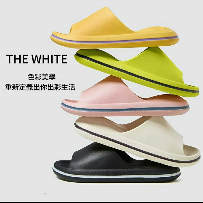 （黑色 白色 粉色）台灣現貨 運動拖鞋 新款時尚外穿 空氣墊 EVA 一體成型 輕柔軟彈 厚底 踩屎感拖鞋 超級好穿