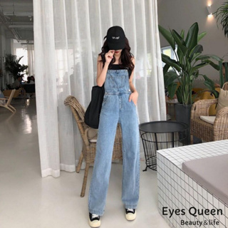 [Eyes Queen] 現貨 高腰直筒吊帶褲 牛仔吊帶寬褲 高腰直筒吊帶褲 吊帶褲 牛仔吊帶褲 牛仔吊帶褲 連身長褲