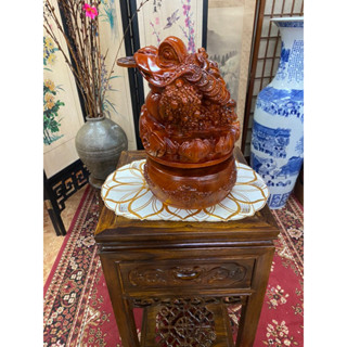 【香川家居】高雄展示廳《大型招財神獸 花梨木 咬錢蟾蜍》旋轉 咬四方財 財位 擺飾 守財鎮守 擋煞 風水開運擺件 送禮