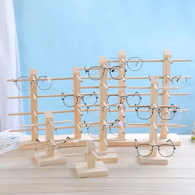🍁Q.M SHOP🍁木頭眼鏡架 多副 墨鏡 太陽眼鏡 眼鏡架 超美 質感 木質 木製 木頭 架子 擺飾 好看 壓克力眼鏡