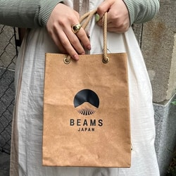 日本代購 MAKOO × BEAMS 再生皮革 牛皮紙感 S 手提袋
