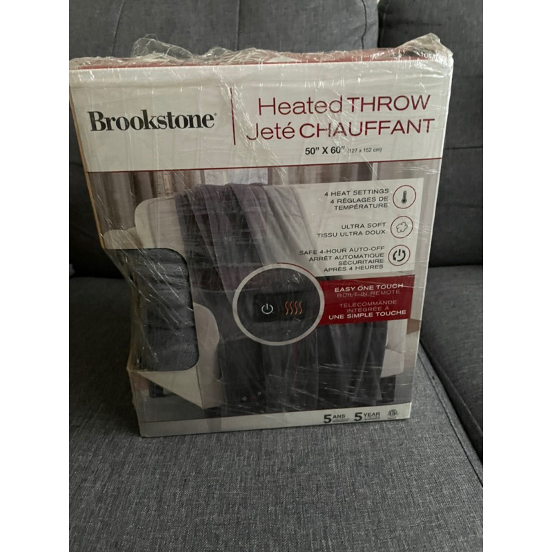 二手灰色 功能正常 美國 Brookstone 電熱毯 毛毯 好市多 秋冬必備 4段加熱 自動斷電 熱敷墊