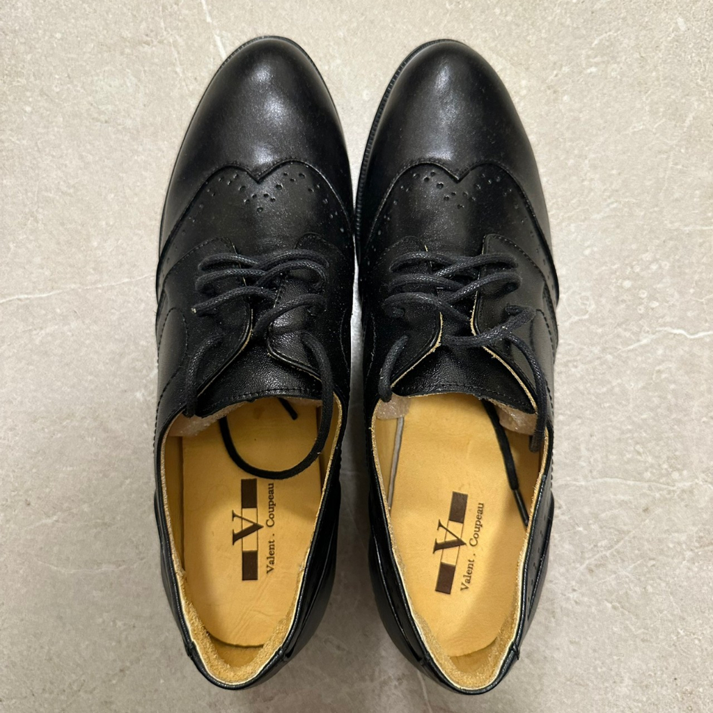 Valent Coupeau 范倫鐵諾 古柏 牛津鞋 皮鞋 黑鞋 勤務鞋 工作鞋 氣墊鞋(40)
