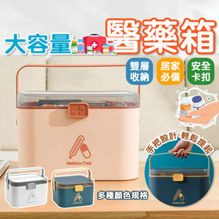 ✨北歐風色系✨大容量醫藥箱✨萌貓新世界 臺灣出貨✨【60399】 雙層藥箱 保健盒 護理箱 化妝盒 收納 急救箱 醫藥箱