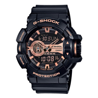 【CASIO】G-SHOCK 黑玫瑰金雙顯運動錶 GA-400GB-1A4 台灣卡西歐公司貨 保固一年