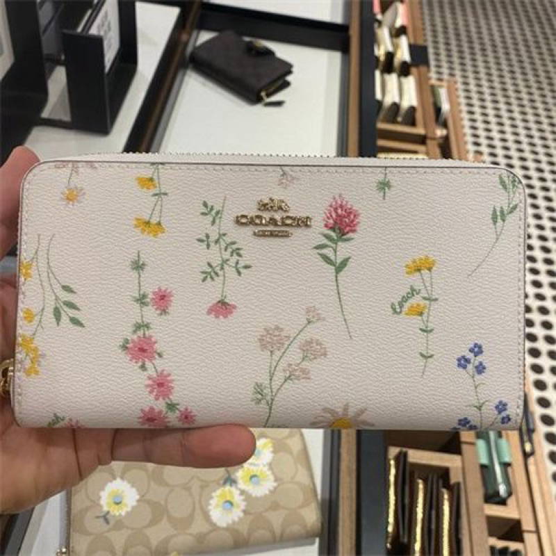 ［美國🇺🇸正品］COACH 彩色碎花圖案拉鏈長夾