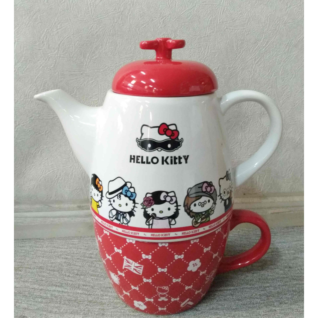 【Hello kitty 】-全新! KITTY 下午茶時光 花茶壺組