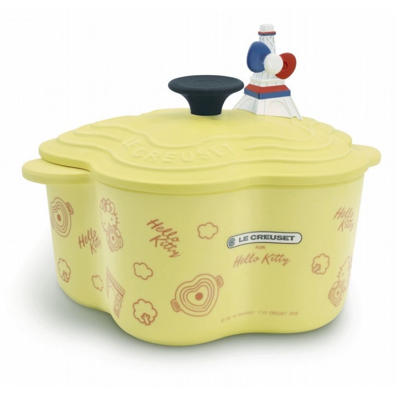 現貨 絕版 LE CREUSET &amp; Hello Kitty竹纖維鑄鐵鍋造型