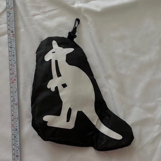 英國kangol黑色袋鼠造型收納托特包 近全新 大型購物袋@p23-1#