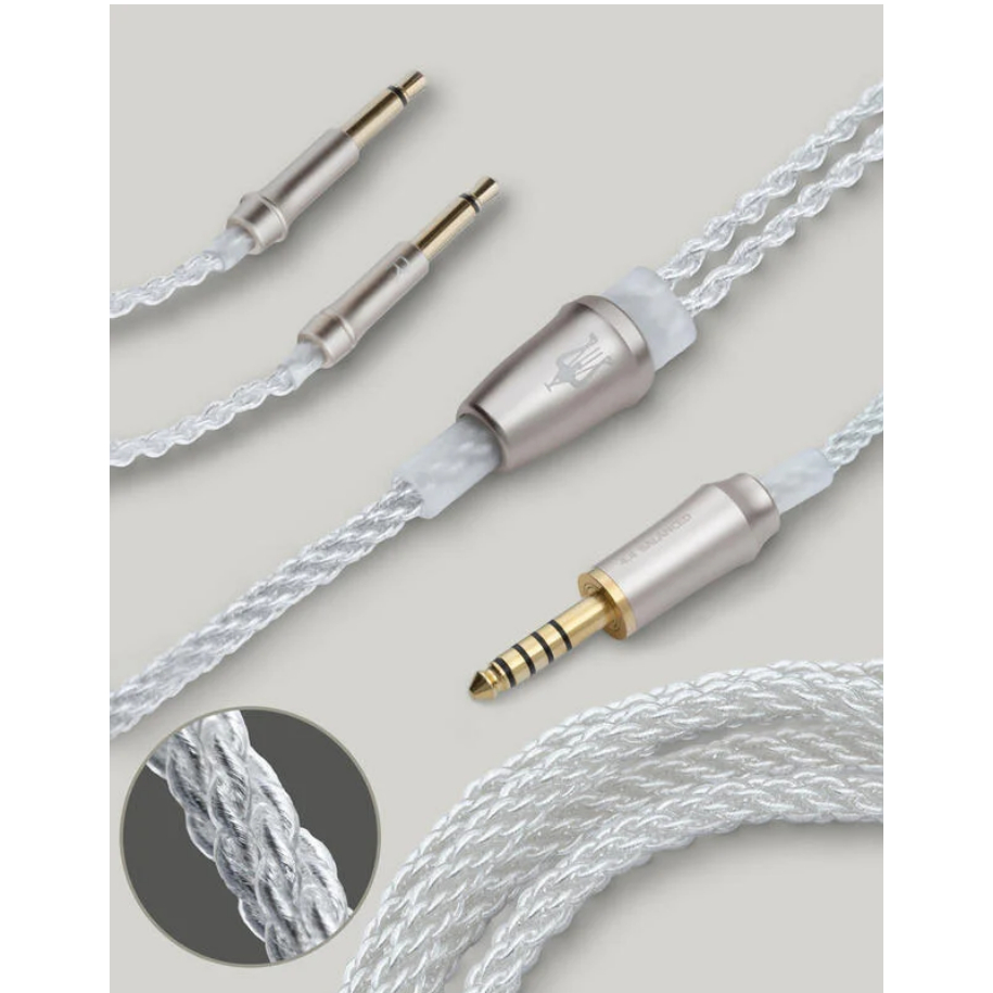 ─ 新竹立聲 ─ 雙3.5耳機升級線 Meze Audio 99 系列 銅鍍銀 3.5mm Mono 耳機升級線 4.4