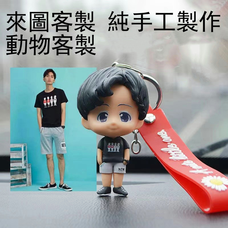 客製化鑰匙圈照片 客製化鑰匙扣 訂製鑰匙圈 禮物  客製鑰匙圈  軟陶人偶 DIY泥人真人定製公仔 動物鑰匙扣  圈鑰匙