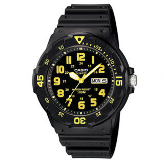 CASIO 潛水風DIVER LOOK指標錶(MRW-200H-9B)-黑/黃刻度/47.9mm
