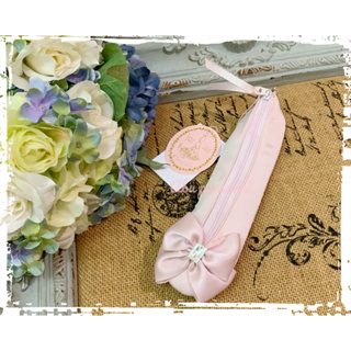 日本空運 浪漫粉嫩蝴蝶結 芭蕾舞鞋造型 化妝包 筆袋 收納袋
