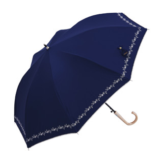 【Hoswa雨洋傘】日本同步上市 和風刺繡自動小直傘 臺灣MIT福懋降溫傘布 雨傘陽傘 全遮光抗UV防曬傘 /現貨深藍色