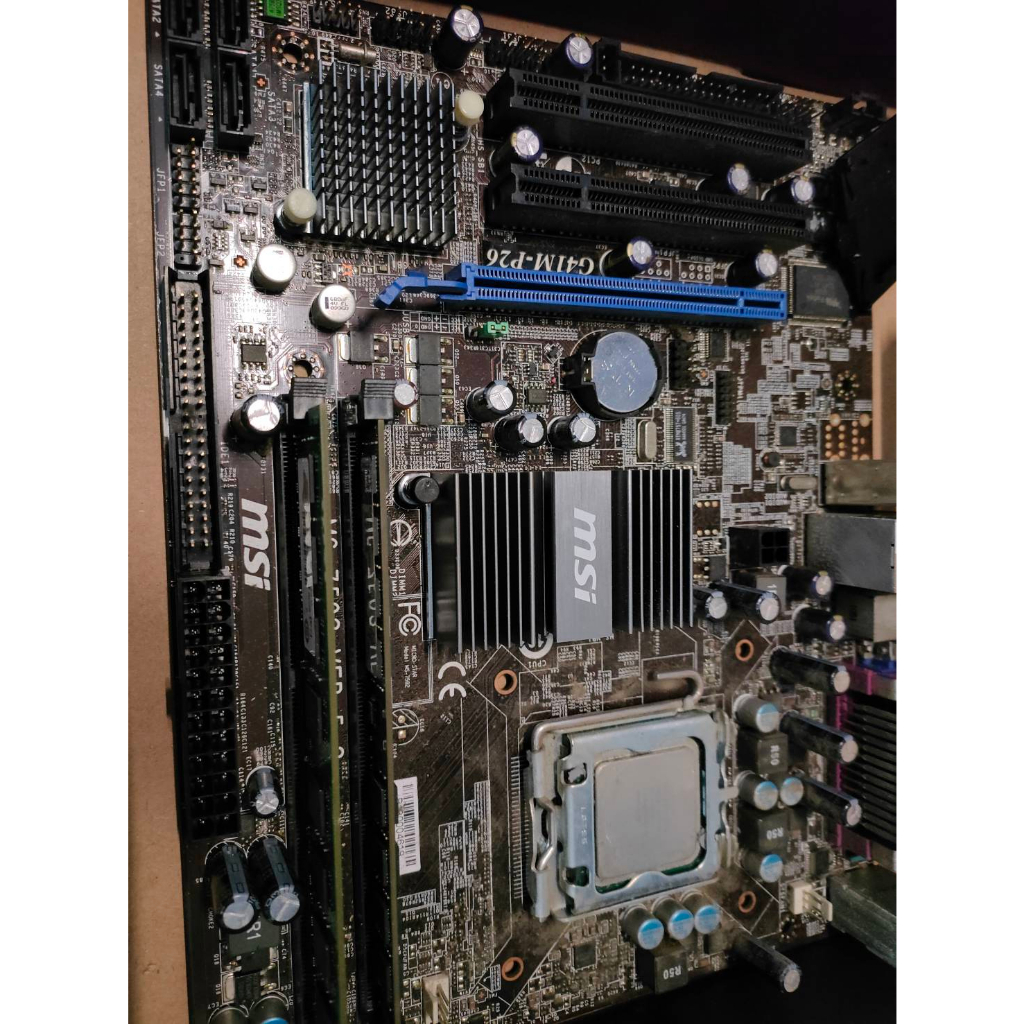 G41主機板+記憶體+CPU G41-P26 DDR3 IDE PCI 775 主機板 測試狀況良好 含檔板