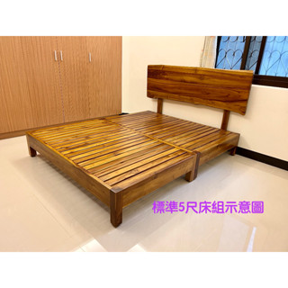 實木柚木床架 /雙人床 /柚木實木 /實木床架(臺灣現貨)(輝格原木)