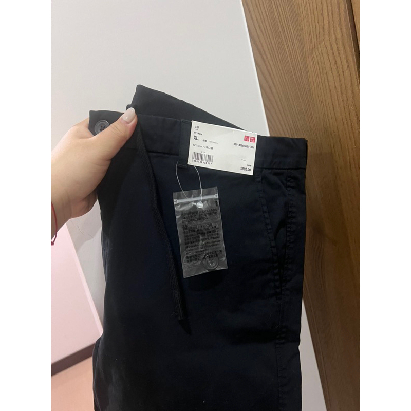 全新Uniqlo EZY Slim Fit束口褲（黑