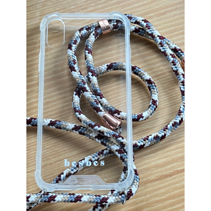 Besbes編織揹帶 掛繩透明手機殼 iPhone XS