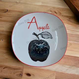 日本製 7.5方皿 蘋果 餐盤 陶瓷盤 菜盤 碗盤 陶瓷盤 碗盤